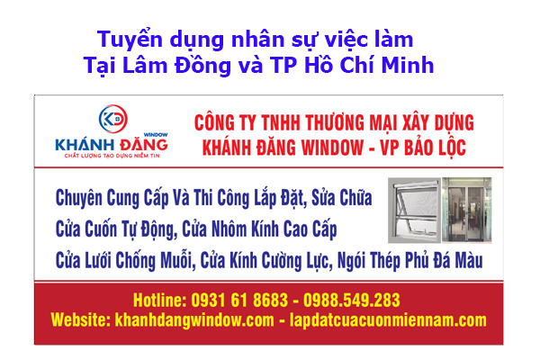 Tuyển dụng nhân sự việc làm tại Lâm Đồng và TP Hồ Chí Minh